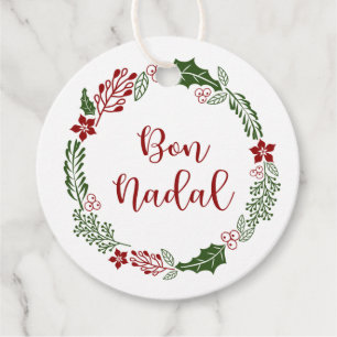 Catalan Merry Christmas, Bon Nadal, Custom Favour Tags