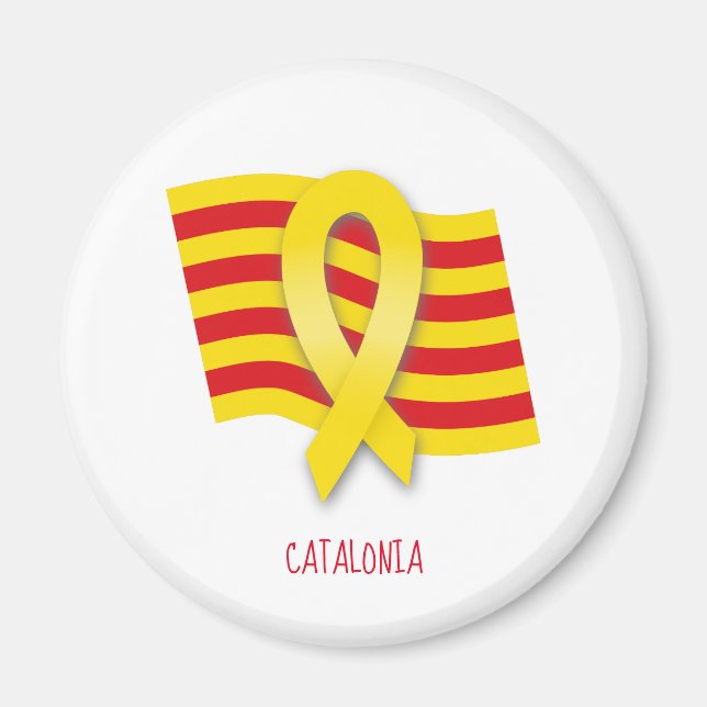 Catalan ribbon and flag magnet (Front)