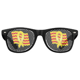 Catalan ribbon and flag retro sunglasses