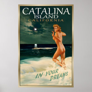 CATALINA ISLAND CA Original Marilyn Monroe Travel Poster