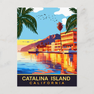 Catalina Island, CA, Water Reflections, Travel Postcard