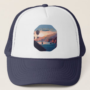 Catalina Island California Boats Sunset Retro Trucker Hat