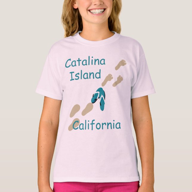 Catalina Island California Flip Flops Girls T T-Shirt (Front)