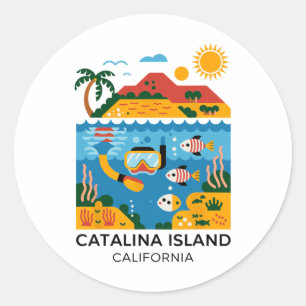 Catalina Island California Hiking Classic Round Sticker