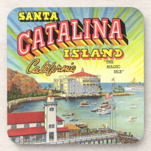 Catalina Island cork coaster set