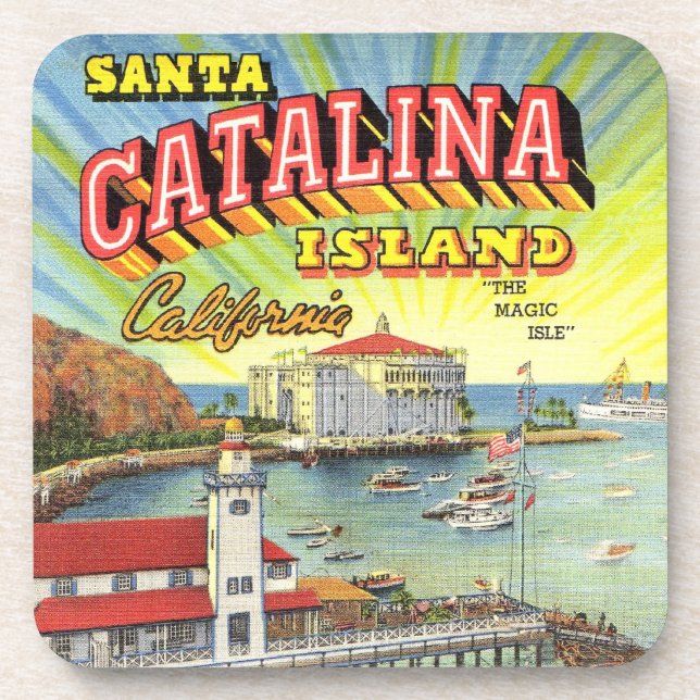 Catalina Island cork coaster set (Front)
