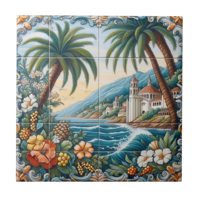 Catalina Island Decorative Tile-1 Ceramic Tile (Front)