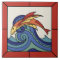 Catalina Island Flying Fish Tile with Border