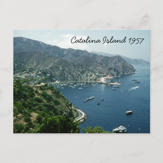 Catalina Island Retro 1957 Historic Landmark Postcard (Front)