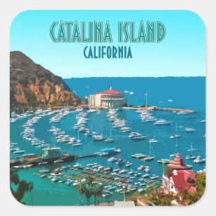 Catalina Island Santa Catalina California Vintage Square Sticker