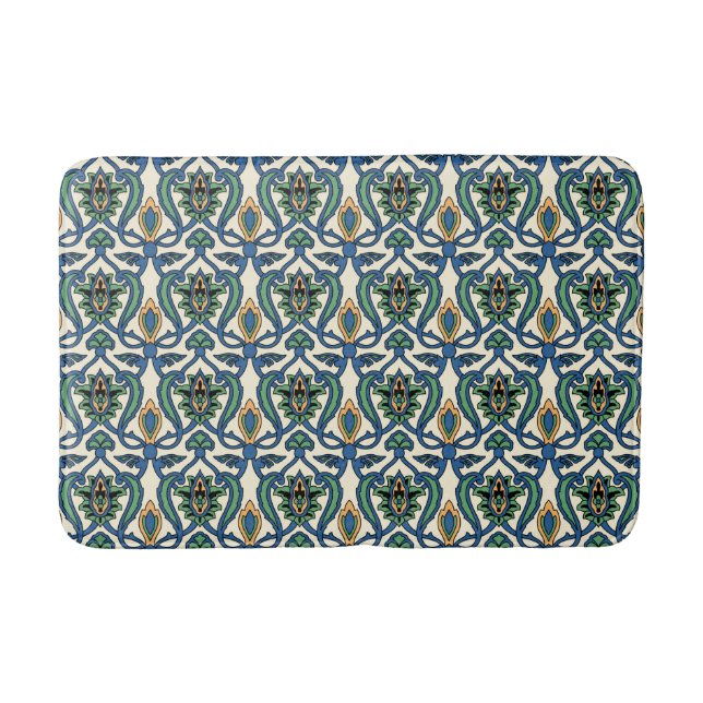 Catalina Island Tile Design Bath Mat (Front)