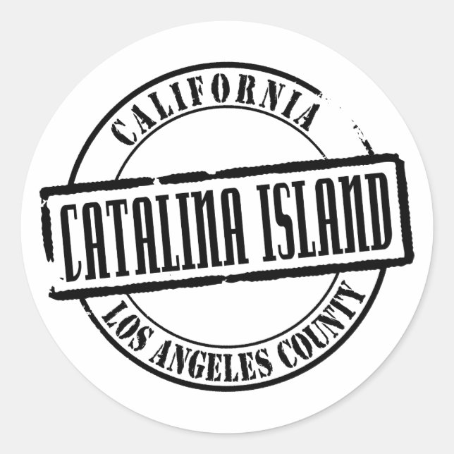 Catalina Island Title Classic Round Sticker (Front)