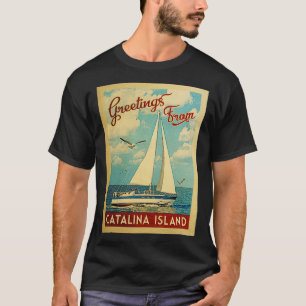 Catalina Island Vintage Travel Sailboat T-Shirt