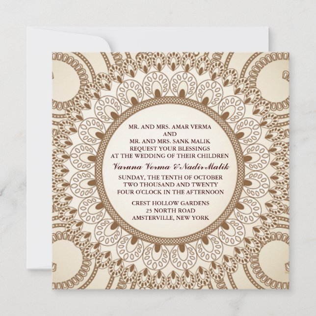 Catalina Lace Wedding Invitation (Front)