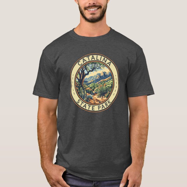 Catalina State Park Arizona Travel Art Badge Overs T-Shirt (Front)