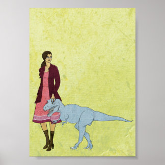 Catalogue Woman and Dinosaur 5x7 Poster