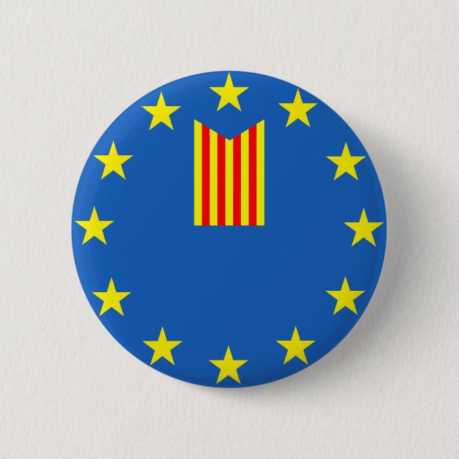 Catalonia 6 Cm Round Badge (Front)
