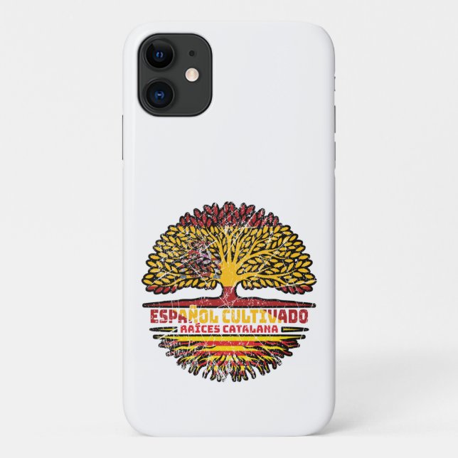Catalonia Catalan Spain Spanish Tree Roots Flag Case-Mate iPhone Case (Back)
