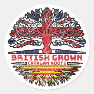 Catalonia Catalan Uk United Kingdom British Tree Classic Round Sticker