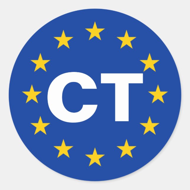 Catalonia "CT" European Flag Classic Round Sticker (Front)