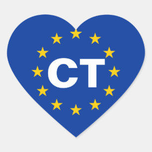 Catalonia "CT" European Union Flag Heart Sticker