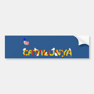 Catalonia Doves peace, Catalunya lletres coloms. Bumper Sticker