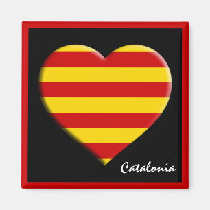 Catalonia Flag & Catalan Heart holiday /La Senyera Magnet