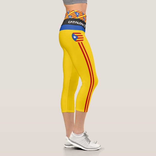 Catalonia Flag & Catalan - La Senyera fashion /Est Capri Leggings (Right)