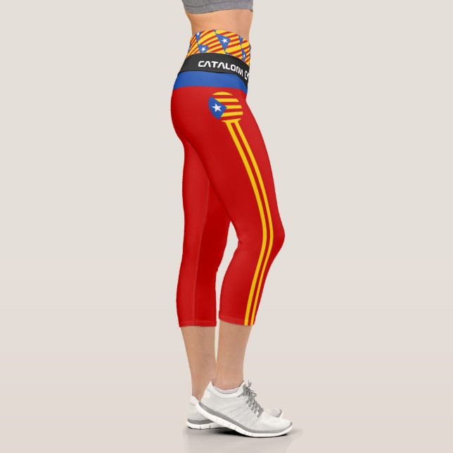 Catalonia Flag & Catalan - La Senyera fashion /Est Capri Leggings (Right)