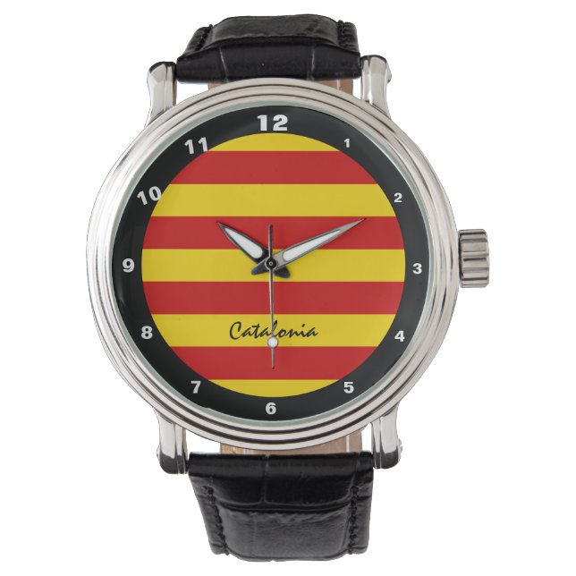 Catalonia Flag & Catalan - La Senyera fashion Watch (Front)