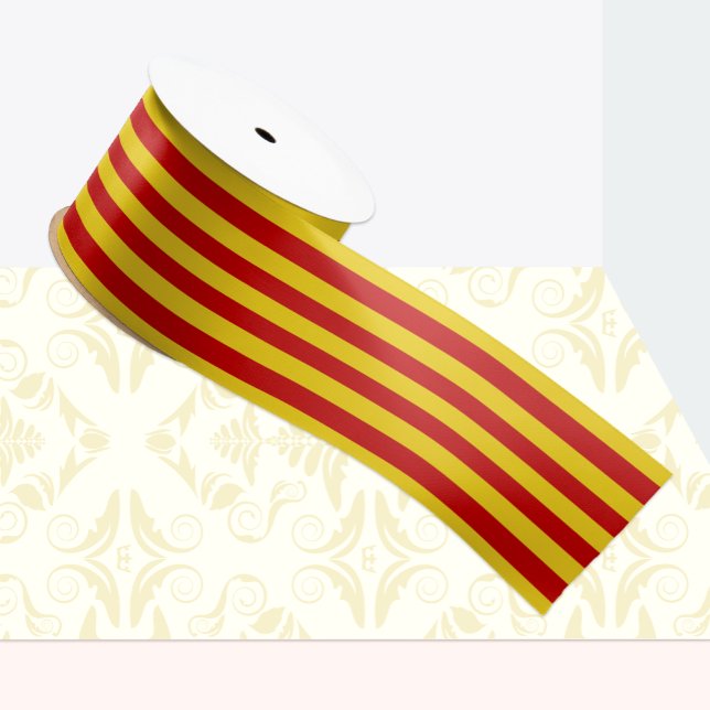 Catalonia Flag ribbon, Catalan fashion /La Senyera Grosgrain Ribbon (Creator Uploaded)