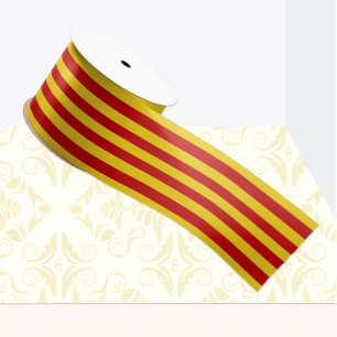 Catalonia Flag ribbon, Catalan fashion /La Senyera Satin Ribbon