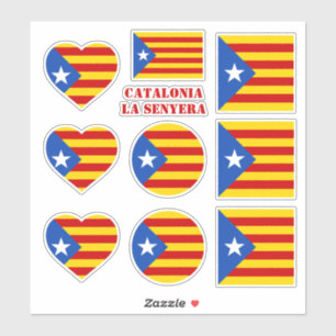 Catalonia stickers & La Senyera Flag Heart /sports