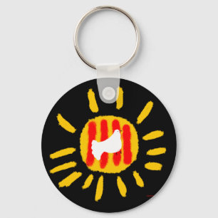 Catalunya Sun ,Patriotic Symbol, Catalonia Key Ring