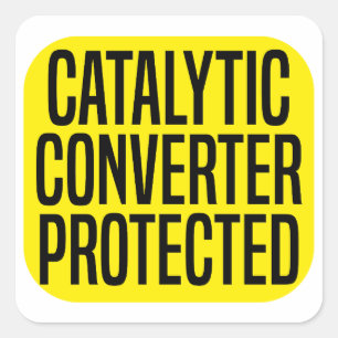 Catalytic Converter protected Square Sticker