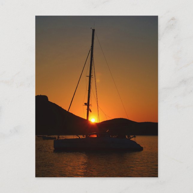 Catamaran at sunset Ibiza. Postcard (Front)