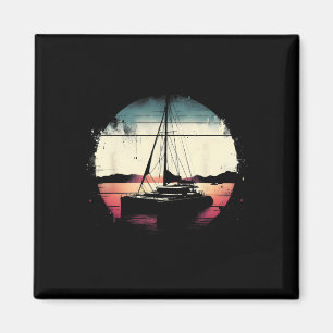 Catamaran Boat Lover - Vintage Sailor Boating Sail Magnet