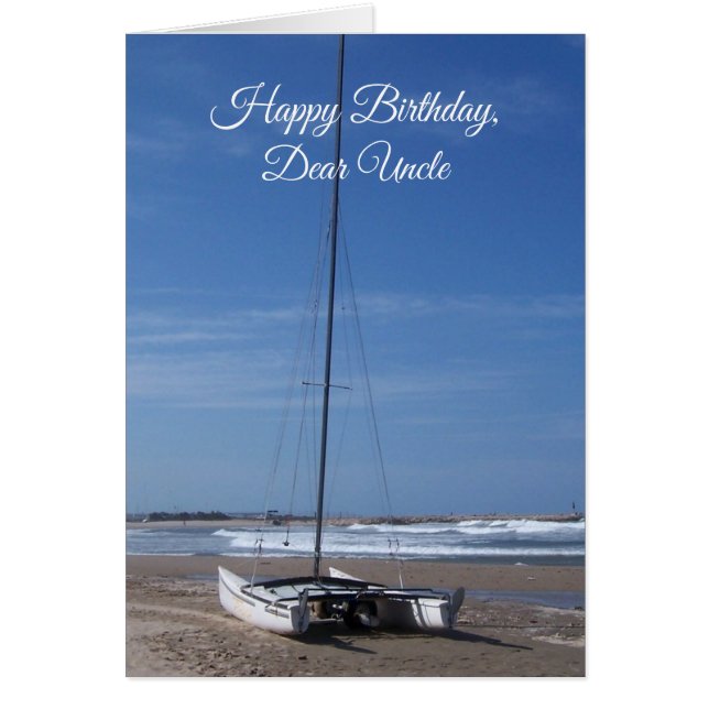 Catamaran Boat Uncle Birthday Card (Front)