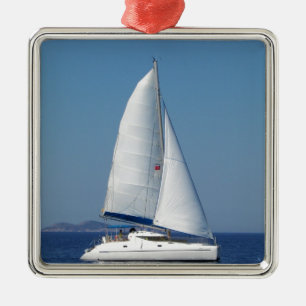 Catamaran Catchup Metal Ornament