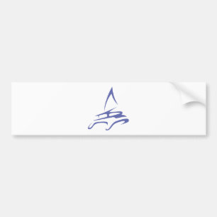 Catamaran in Swish Drawing Style Bumper Sticker