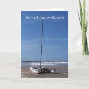 Catamaran Personalised Cousin Birthday Card