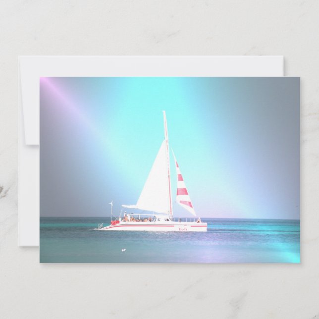 Catamaran Sailboat Invitation (Front)