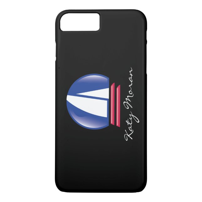 Catamaran Sailing_Blue Moon_on black_personalized Case-Mate iPhone Case (Back)