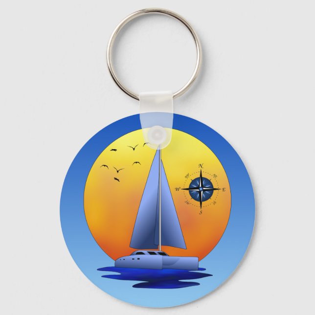 Catamaran Sailing Key Ring (Front)