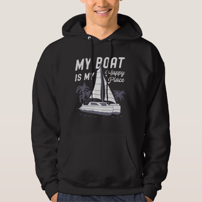Catamaran Two Hulls Sailing Quote Catamaran Captai Hoodie (Front)