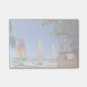Catamarans And Lifeguard Stand On Beach Post-it Notes