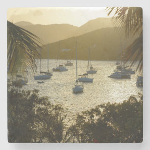 Catamarans and sailboats stone coaster