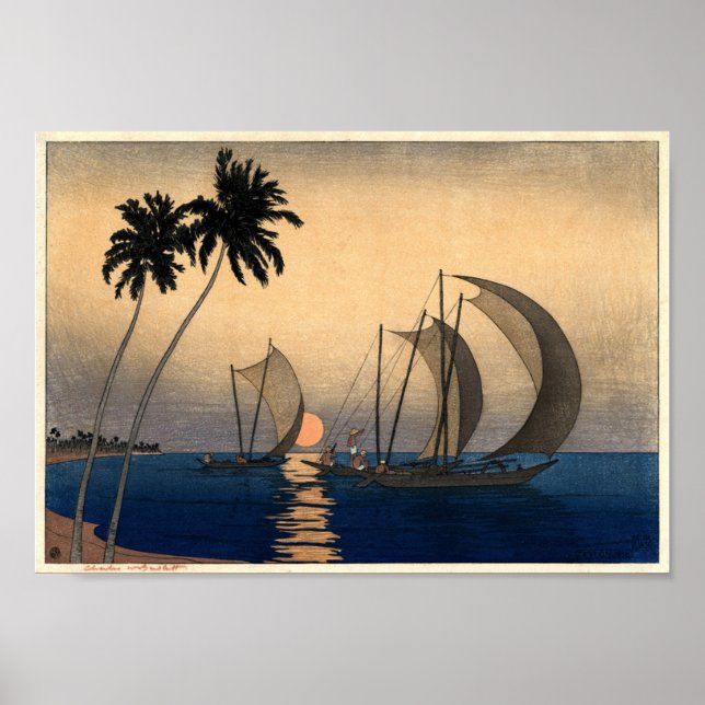 Catamarans in a Twilight Breeze Poster (Front)