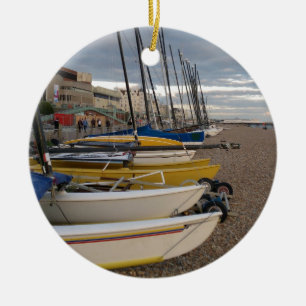 Catamarans On The Beach Ceramic Ornament