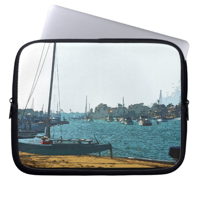 Catamarran on Island Beach Electronics Bag (Front)